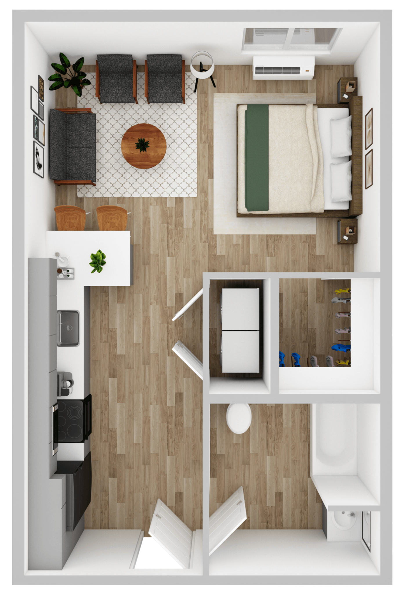 Studio apartments, available soon at The Shores in Spirit Lake, IA