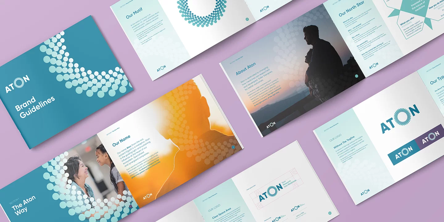 Brand guidelines for life sciences brand Aton
