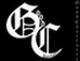 White Gothic-style letters 'G' and 'C' on a black background with vertical text along the right side.