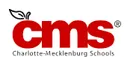 CMS Charlotte-Mecklenburg Schools logo in red text with a leaf over the letter 'c'.