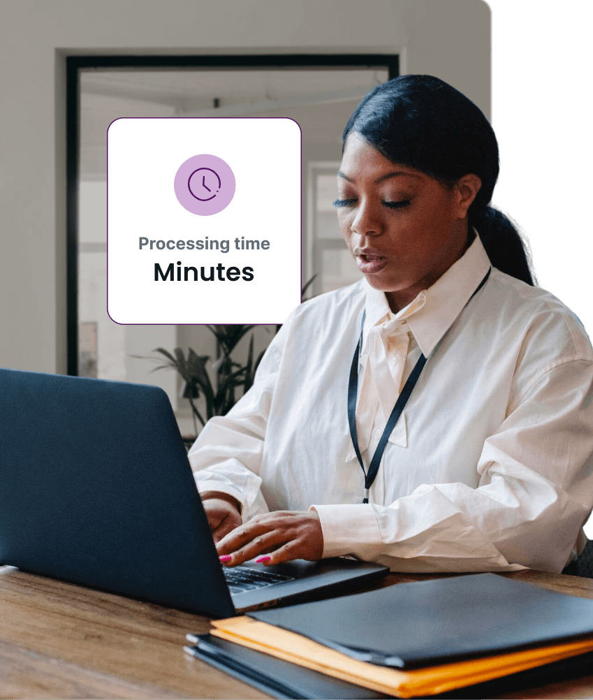 lady behind laptop checking