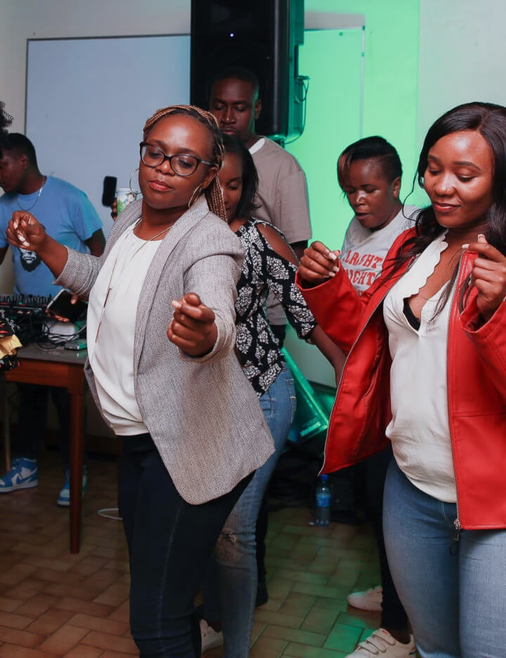 team of ladies dancing