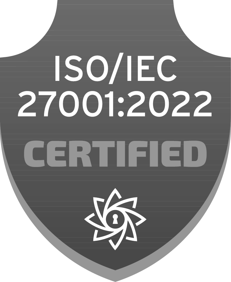 ISO/IEC 27001:2013 information security certification badge