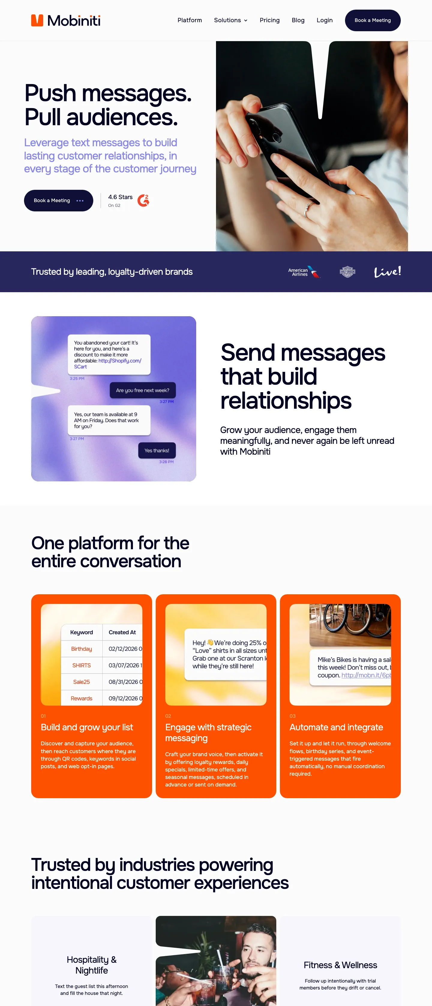 Mobiniti website homepage, full page, designed and built by Five Four