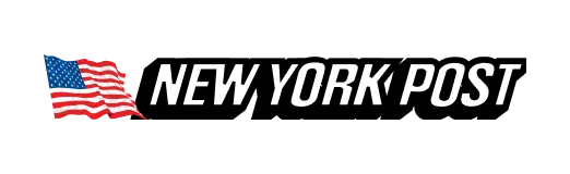 New York Post logo with stylized American flag waving on a black background.