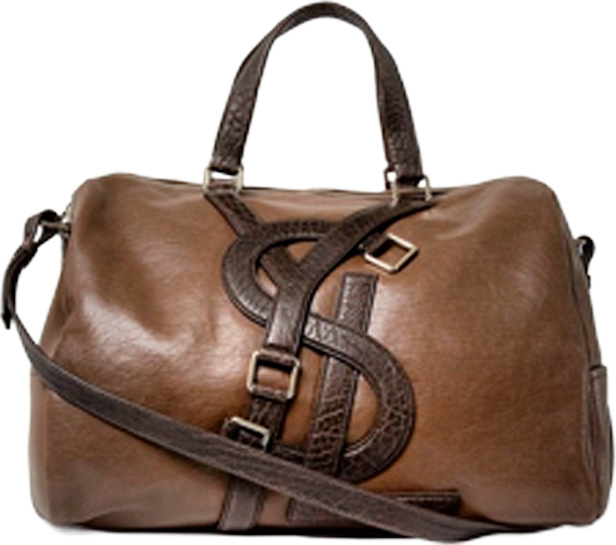 Saint Laurent Calfskin Vavin Logo Strap Duffle Bag