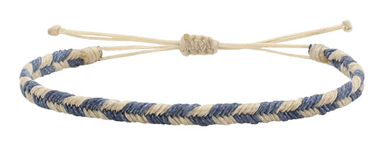 Kompsos Mini Braided "Java" Bracelet (Cream/Dusty Blue)