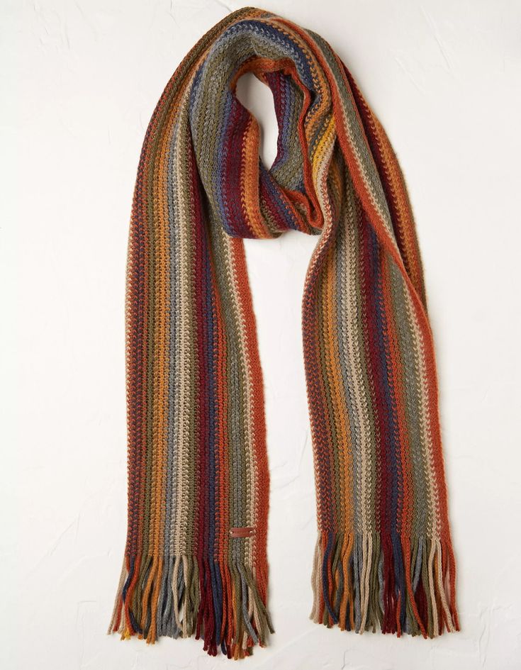 Fatface Textured Striped Scarf