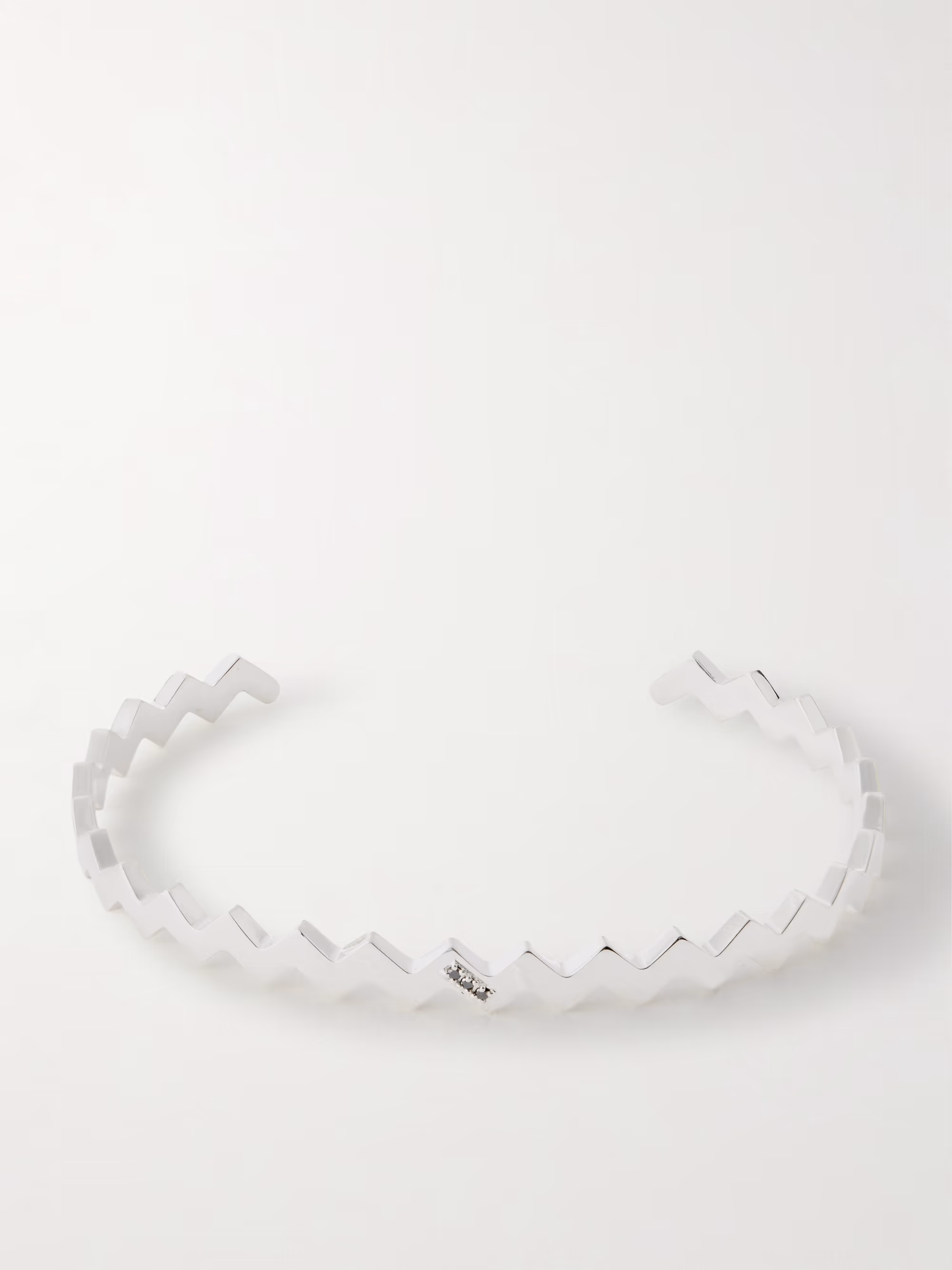 MIKIA Snake Sterling Silver Diamond Cuff 