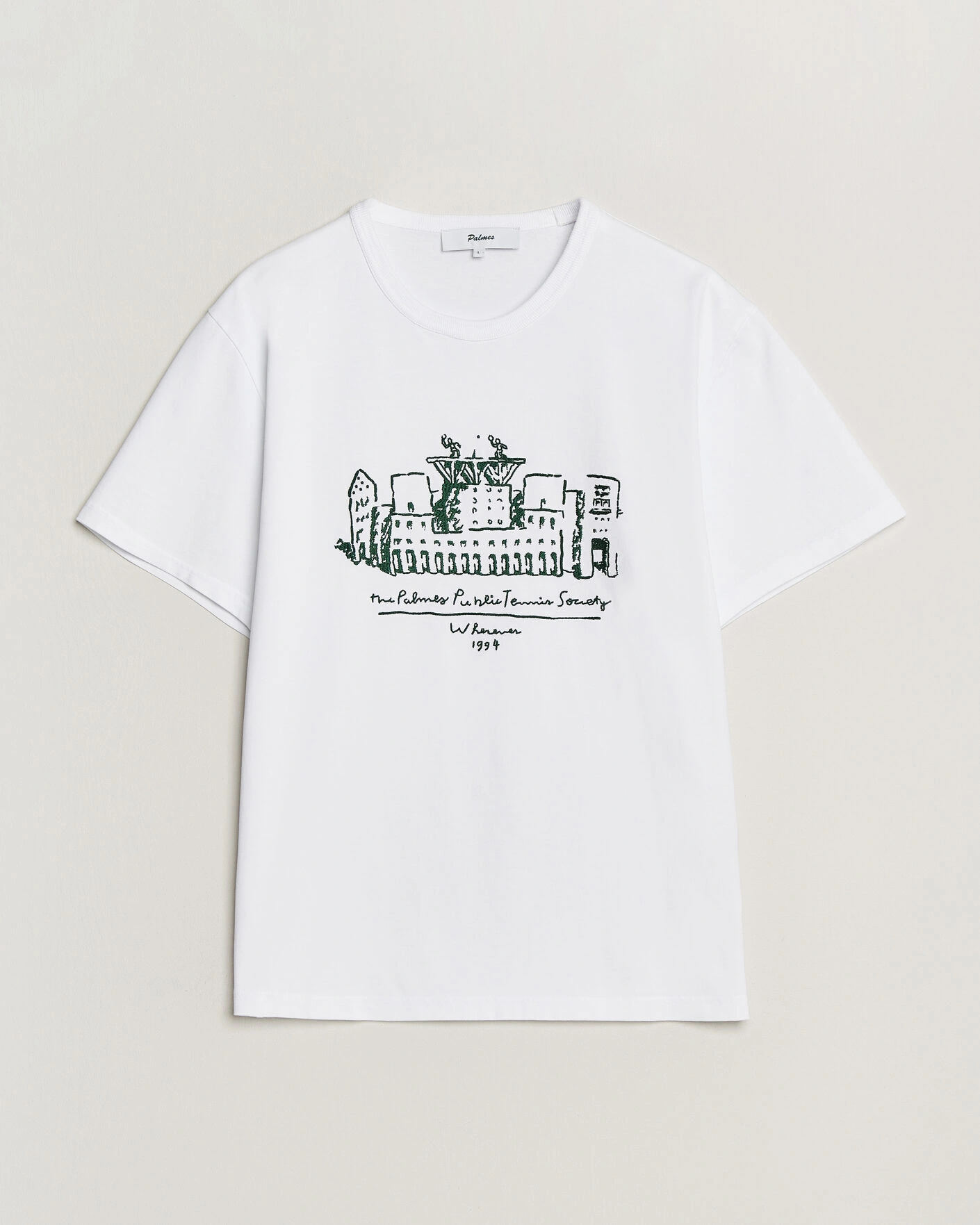 Palmes Public T-Shirt, white and green