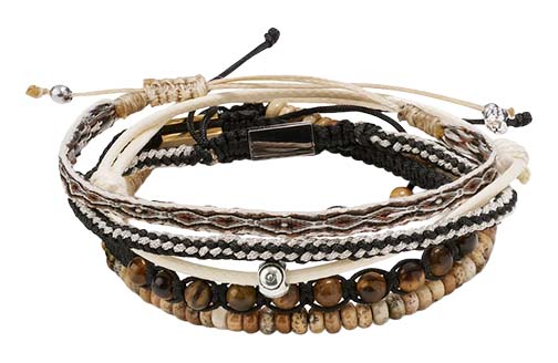Lucleon Amalfi | Moon Mix 5-Pack Bracelet Set Stack Brown