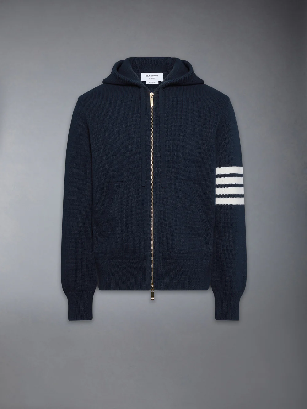 Thom Browne LUNAR NEW YEAR INTARSIA MERINO 4-BAR ZIP UP HOODIE
