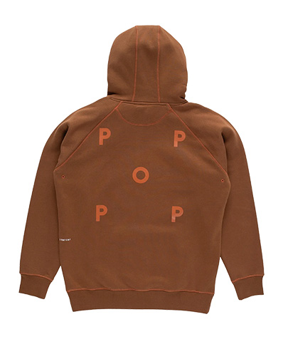 Pop Logo Hooded Sweat Bison Brown