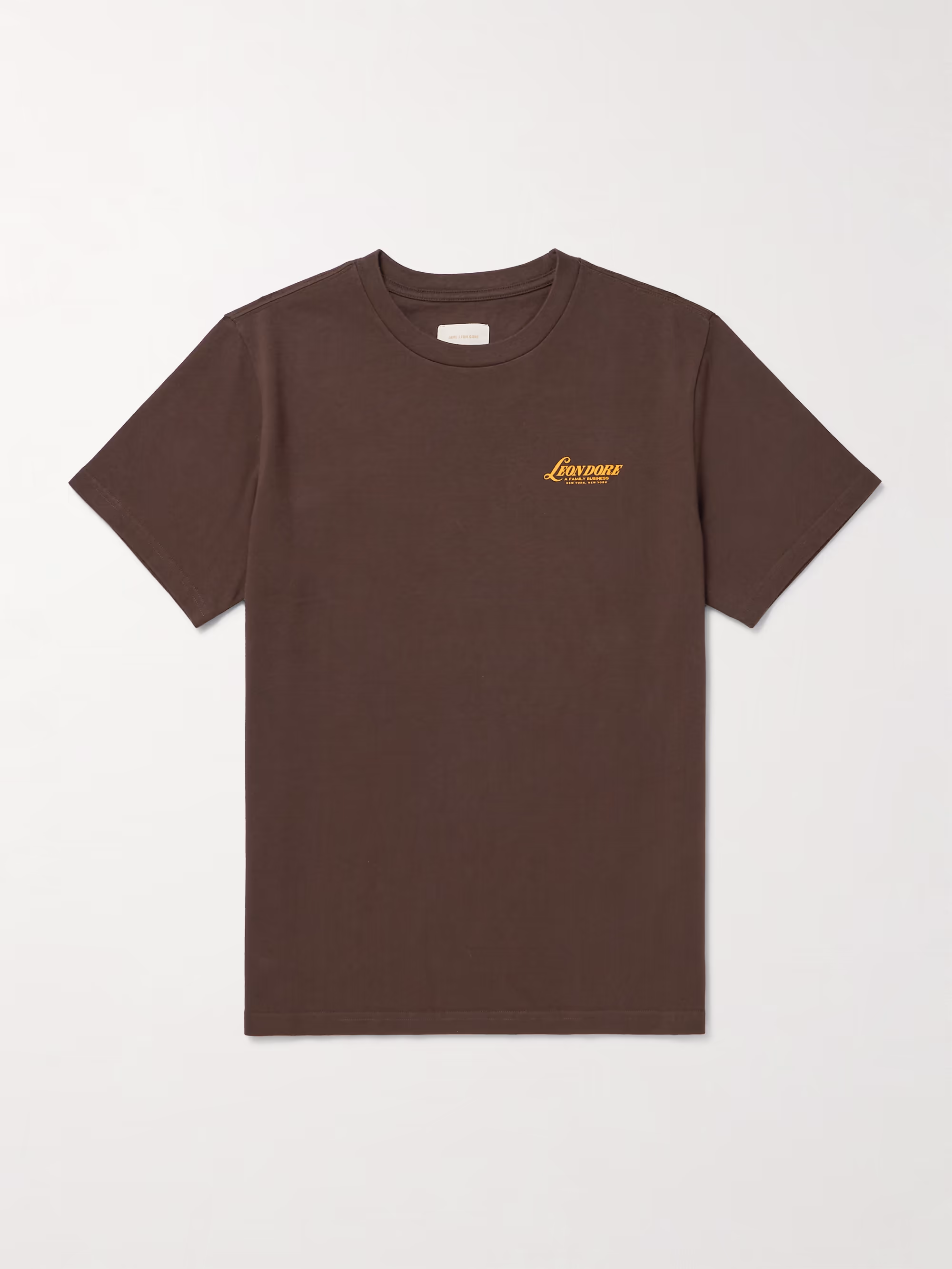 AIMÉ LEON DORE Records Cotton-Jersey T-Shirt Brown