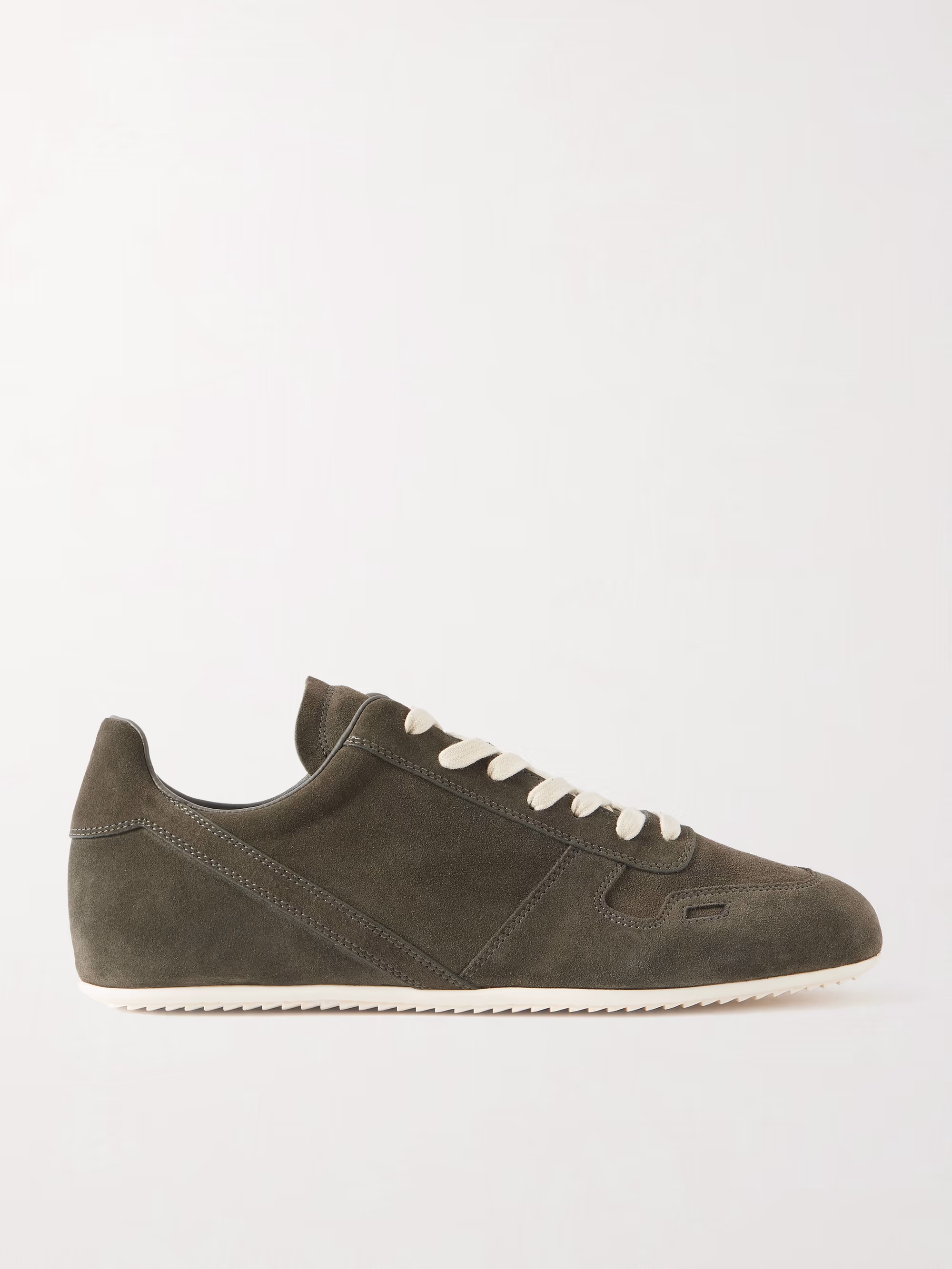 RICK OWENS Minimal Suede Sneakers Army Green