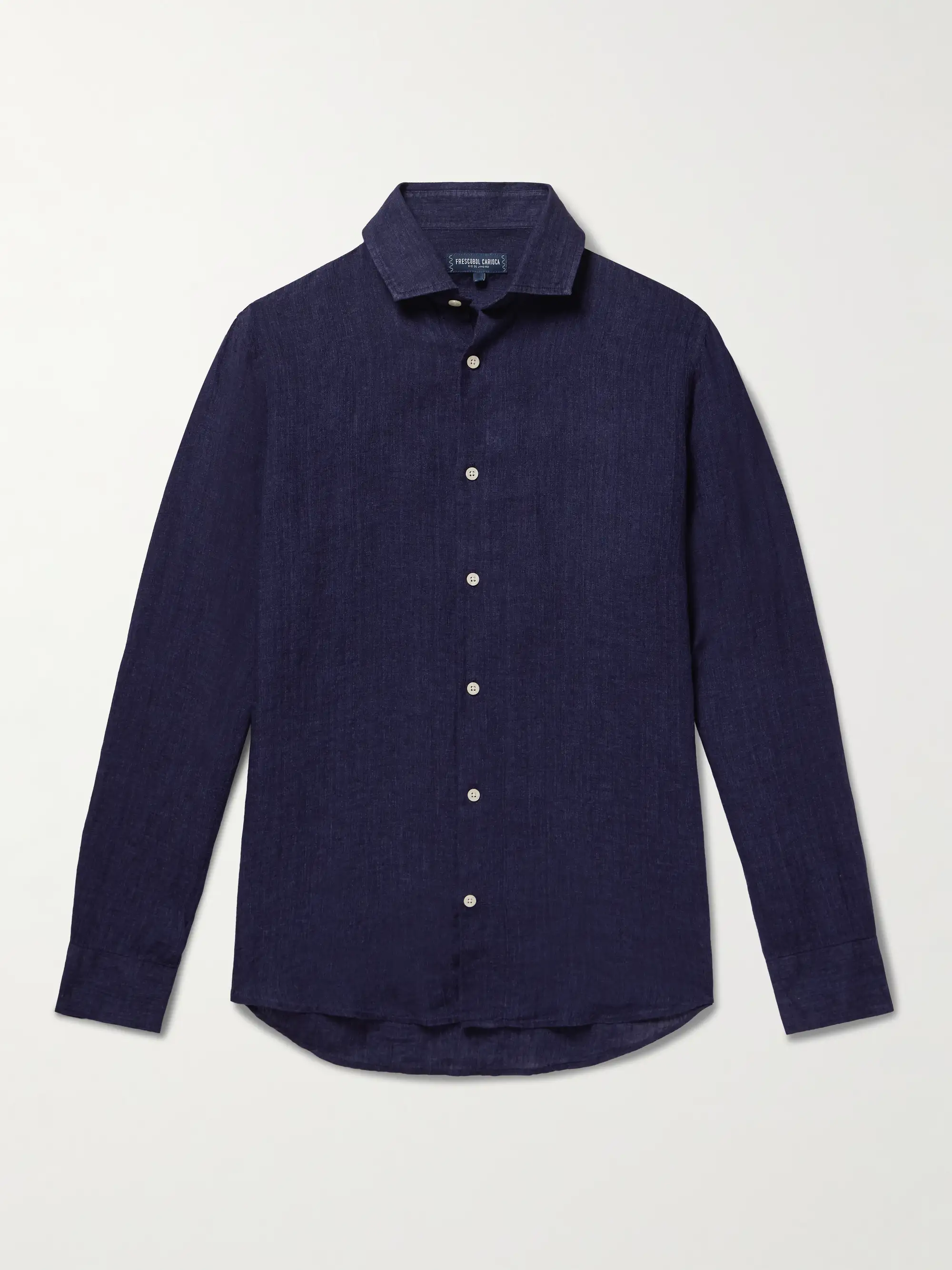 FRESCOBOL CARIOCA Antonio Linen Shirt Blue