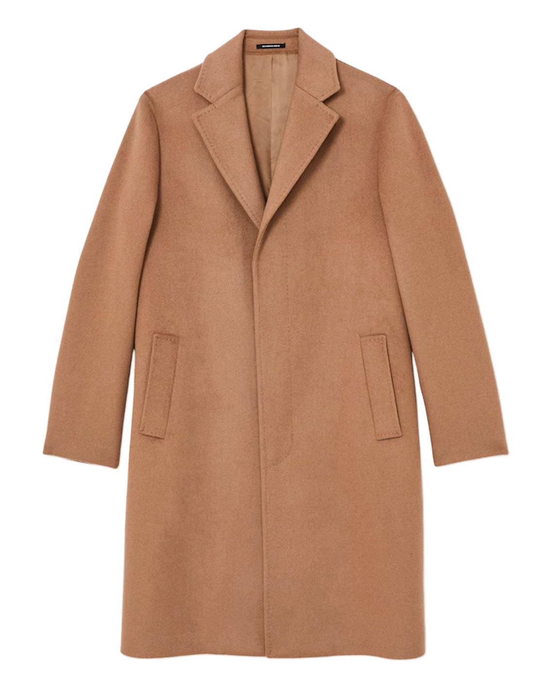 Reiss Camel Empire Wool-Blend Single-Breasted Overcoat