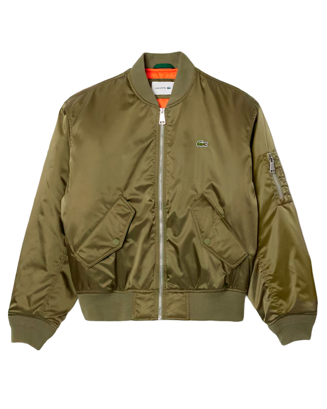 Lacoste Water-Repellent Padded Bomber Jacket in Green