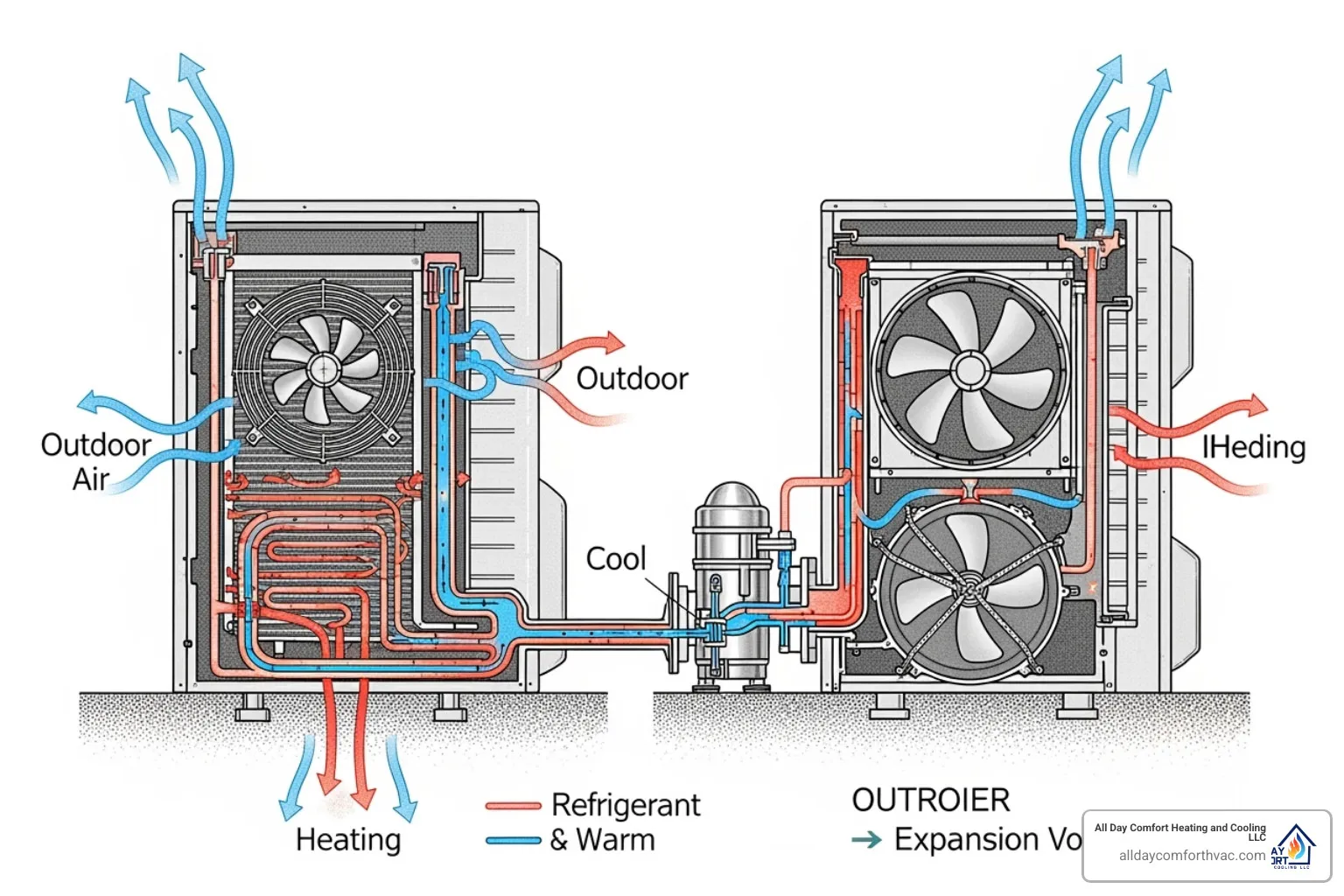 diagram of an air-source heat pump - heat pump install independence mo