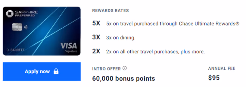 Chase Sapphire Preferred earn points