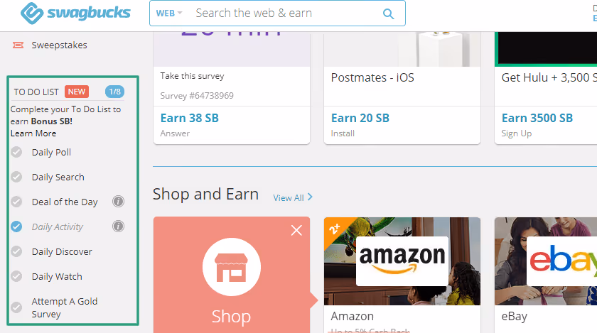 swagbucks cash back. permission.io earn tokens
