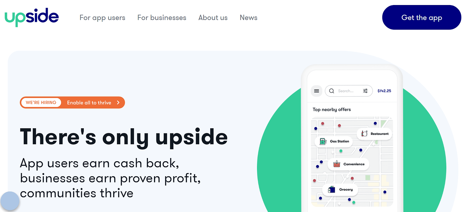 get upside earns cash back. permission.io earns crypto through your data. 