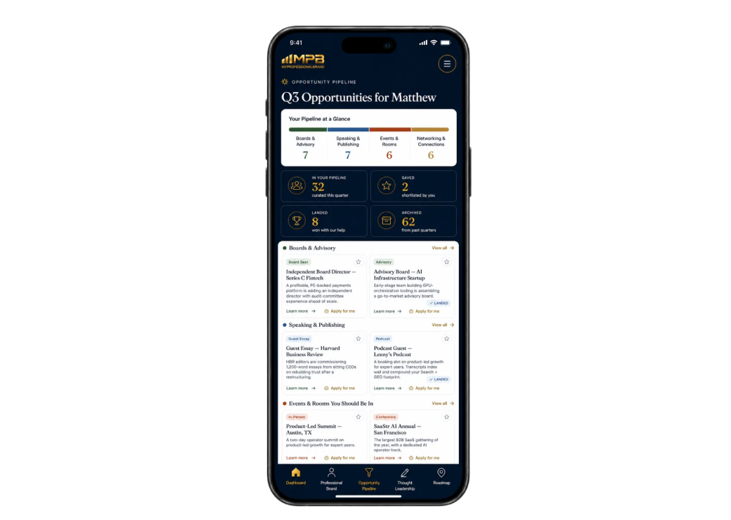 SideStarter launches new business, MyProfessionalBrand, an executive agency that helps professionals discover new opportunities for income and exposure
