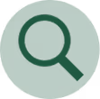 Green magnifying glass icon indicating search.