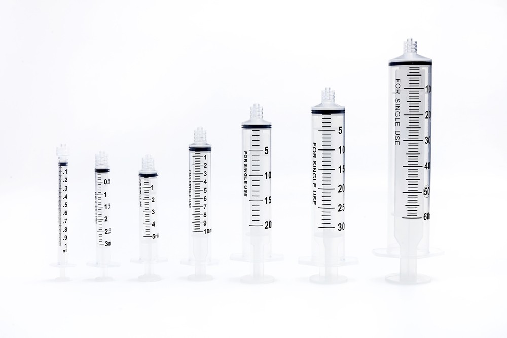 Studio product image of various o-ring syringes - medical supplies by M4 Medical Supplies & Logistics