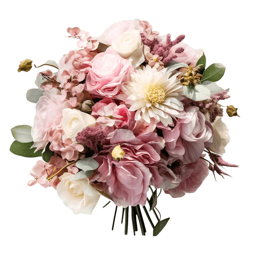 A stylish mixed bouquet made from high-quality artificial flowers.