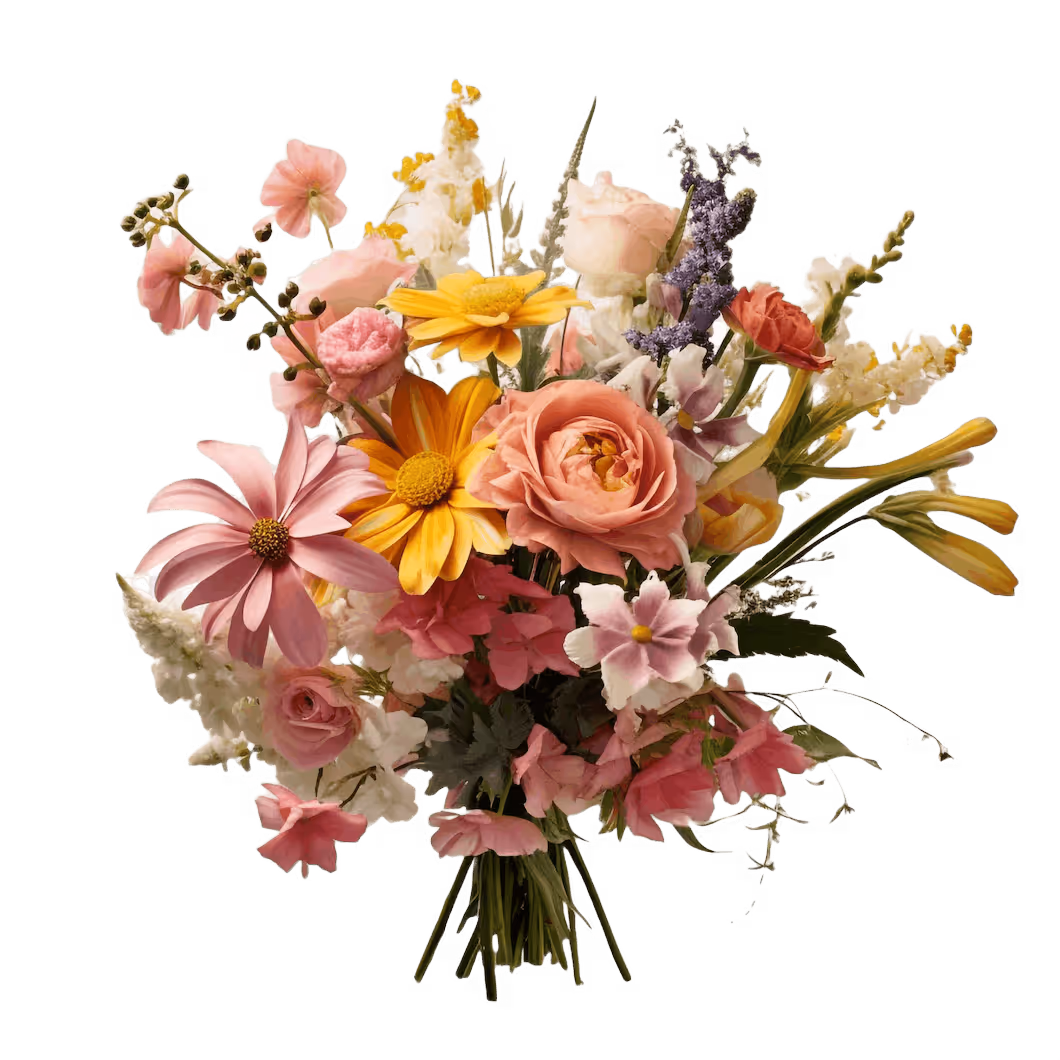 A bouquet with a focus on greenery and natural textures. 