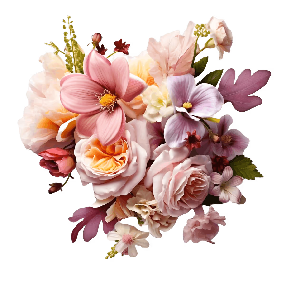 An elegant bouquet featuring artificial roses in rich, refined colors. 