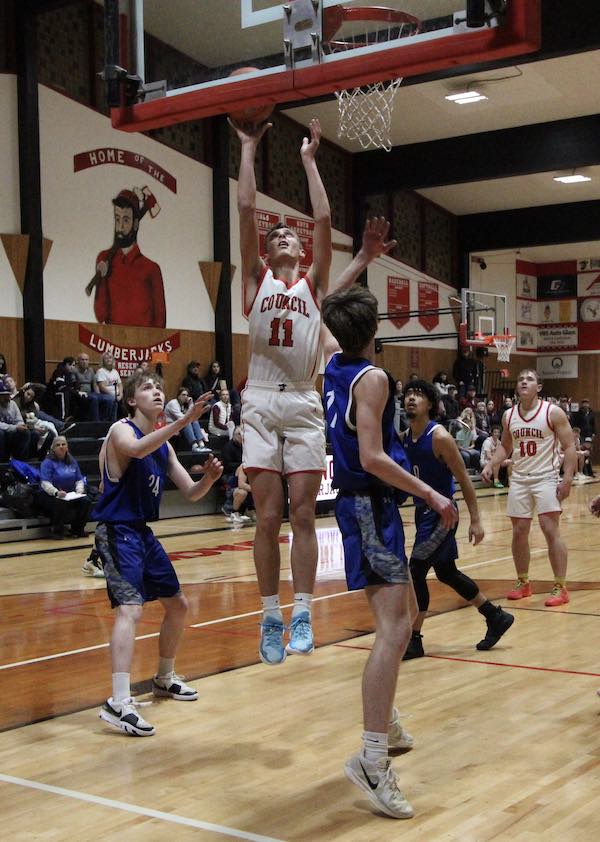 Council boys basketball action