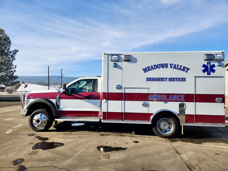 A Meadows Valley Emergency Services ambulance ready for the next call. Photo credit: Rachel Reynaga