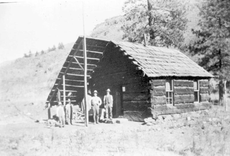 The log school at Wildhorse. Year unknown.