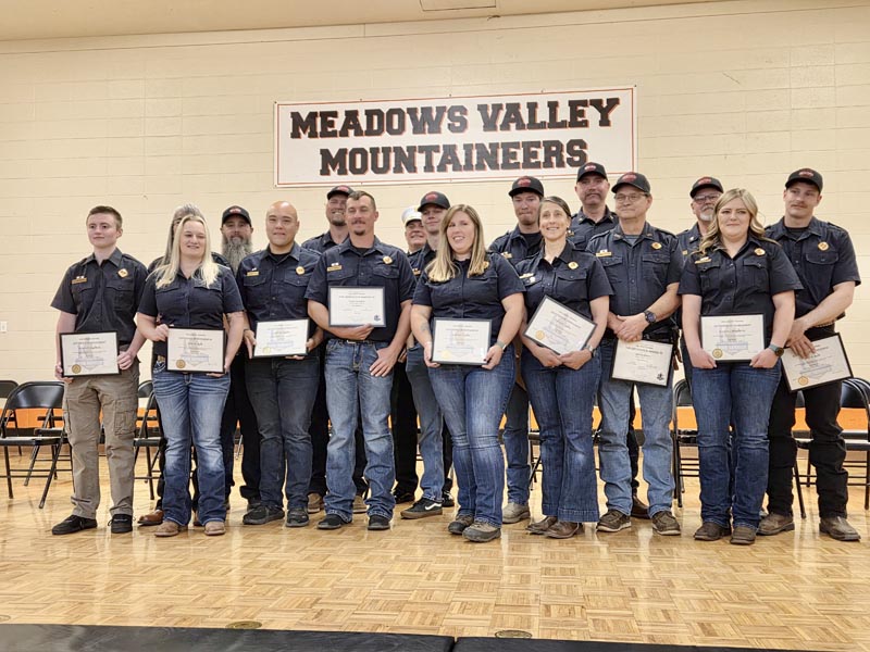 Local volunteer fire fighters with their new certifications.Photo credit: Rachel Reynaga.