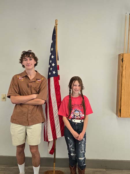 Essay contest winners North Sumpter and Evelynn Collings. Photo credit: Angie Crow.