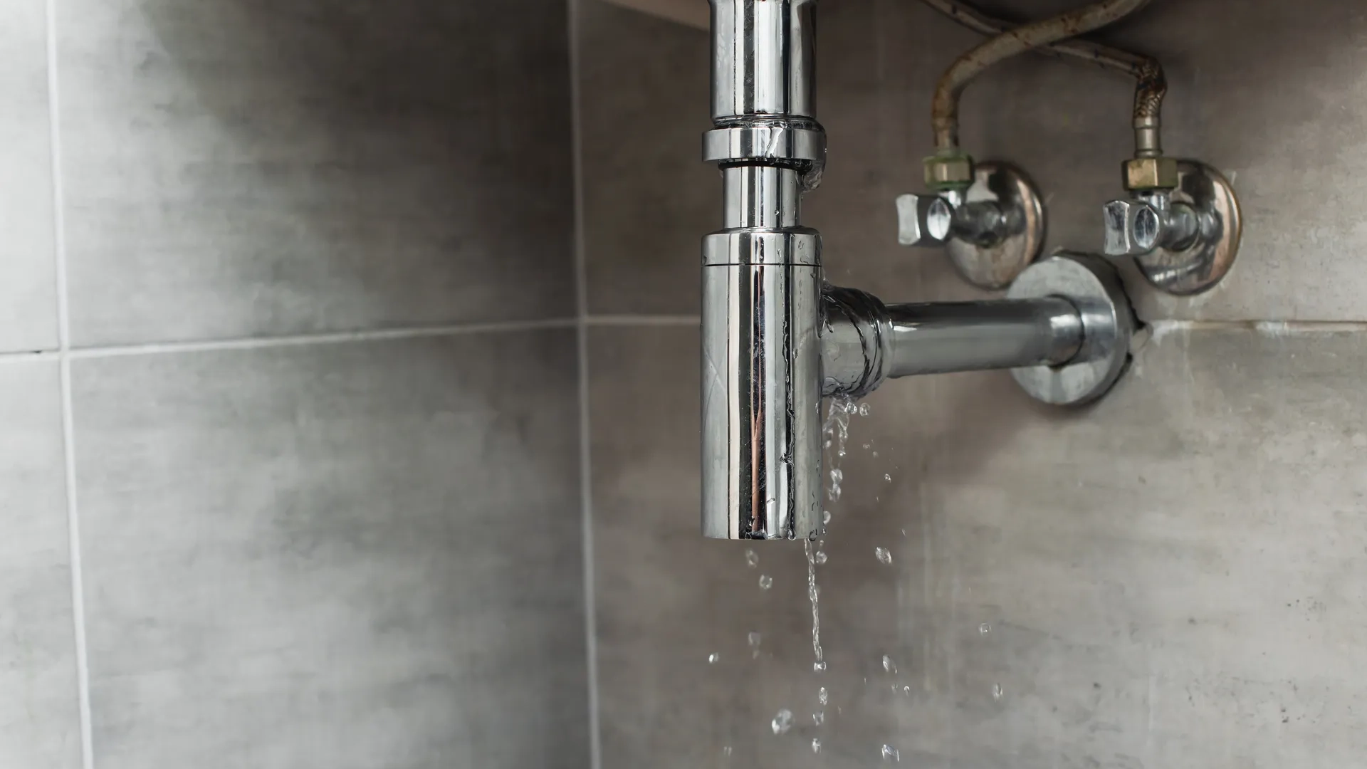 Vettä vuotava käsienpesualtaan hajulukko