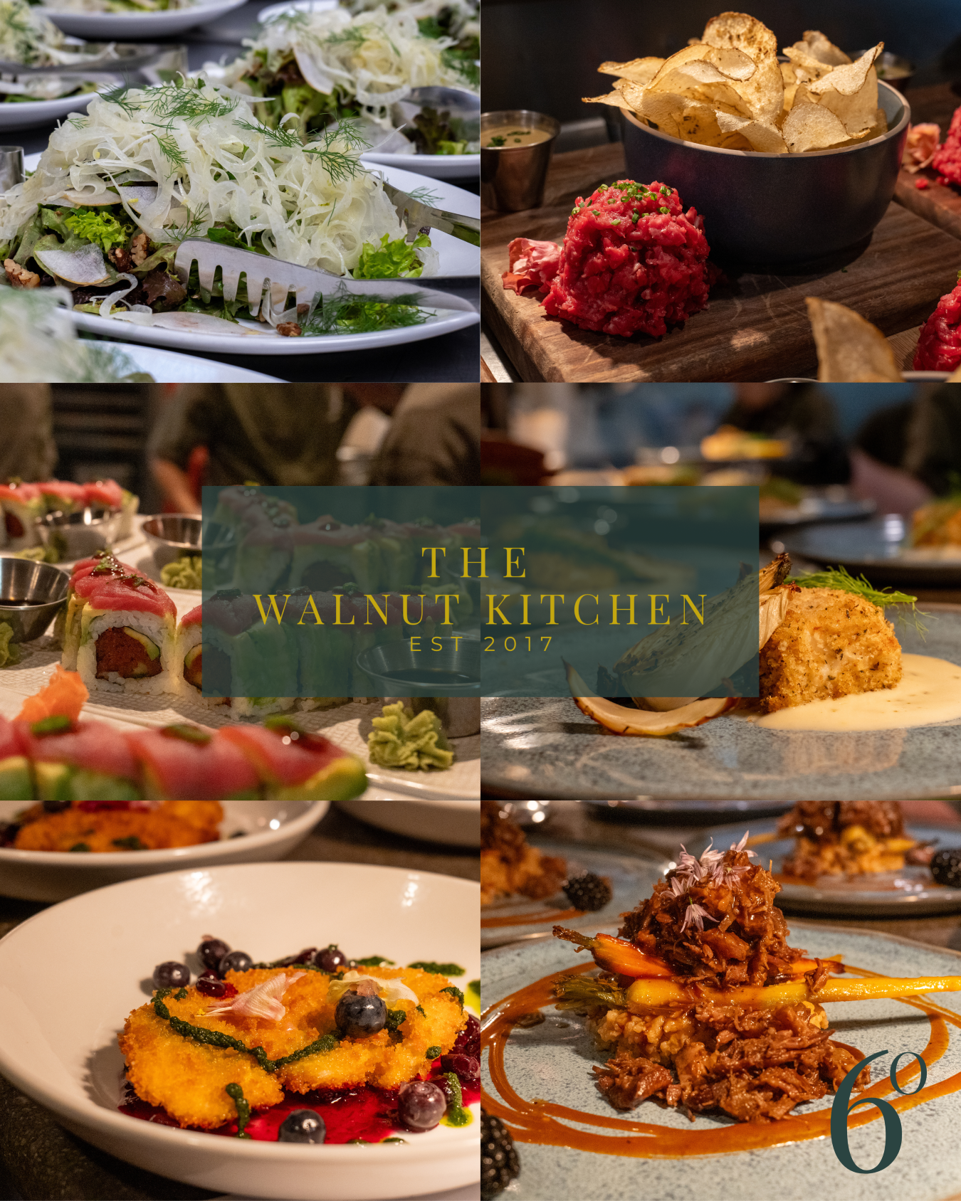 Plate with a pulled chicken sandwich on toasted bread and a side of crispy seasoned fries on a wooden table with blurred warm lights in the background.