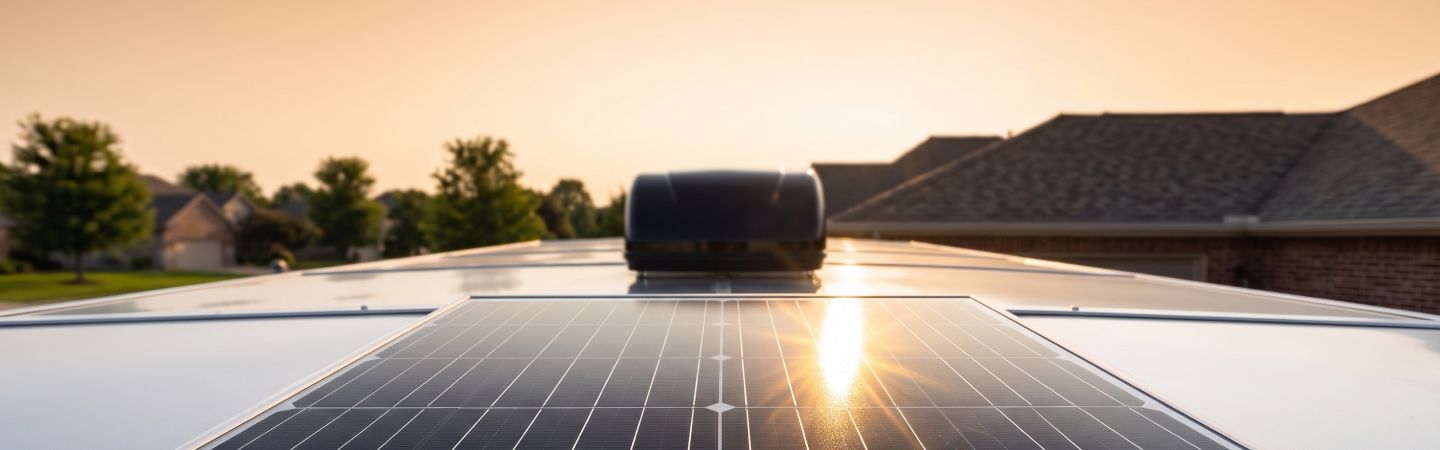 The same solar panel in bright sun