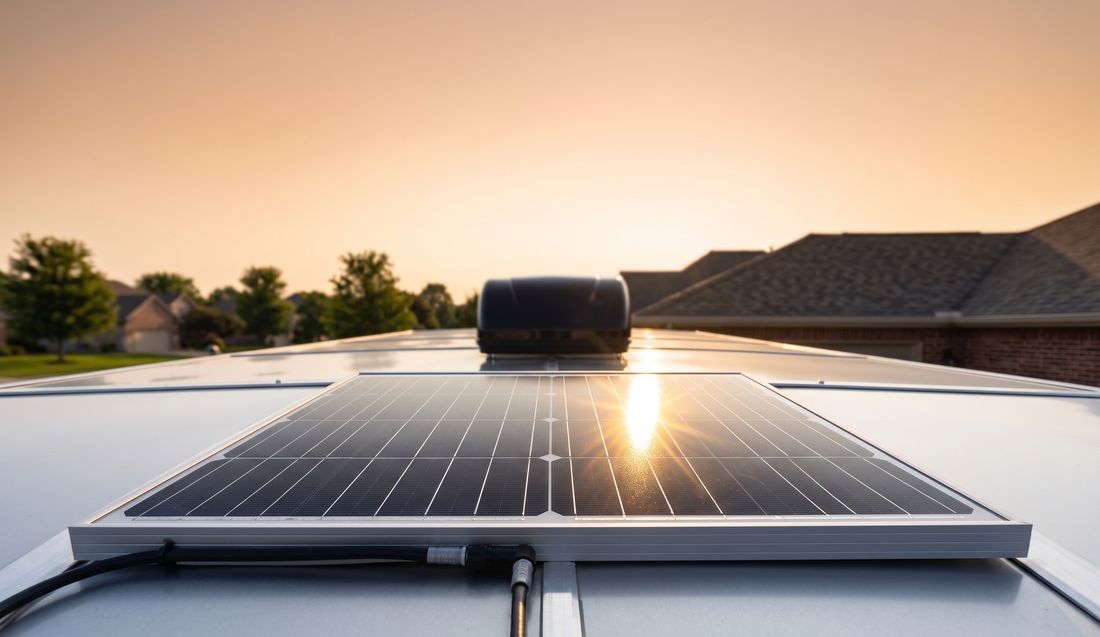 The same solar panel in bright sun