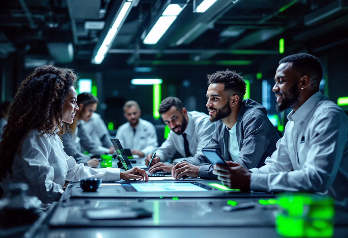 image of team collaborating (for an ar/vr)