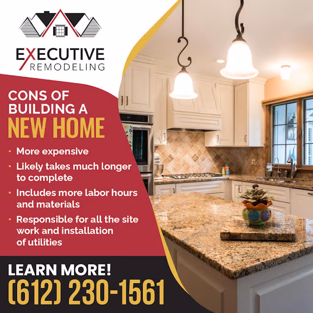 Discover the cons of building a new home by Executive Remodeling
