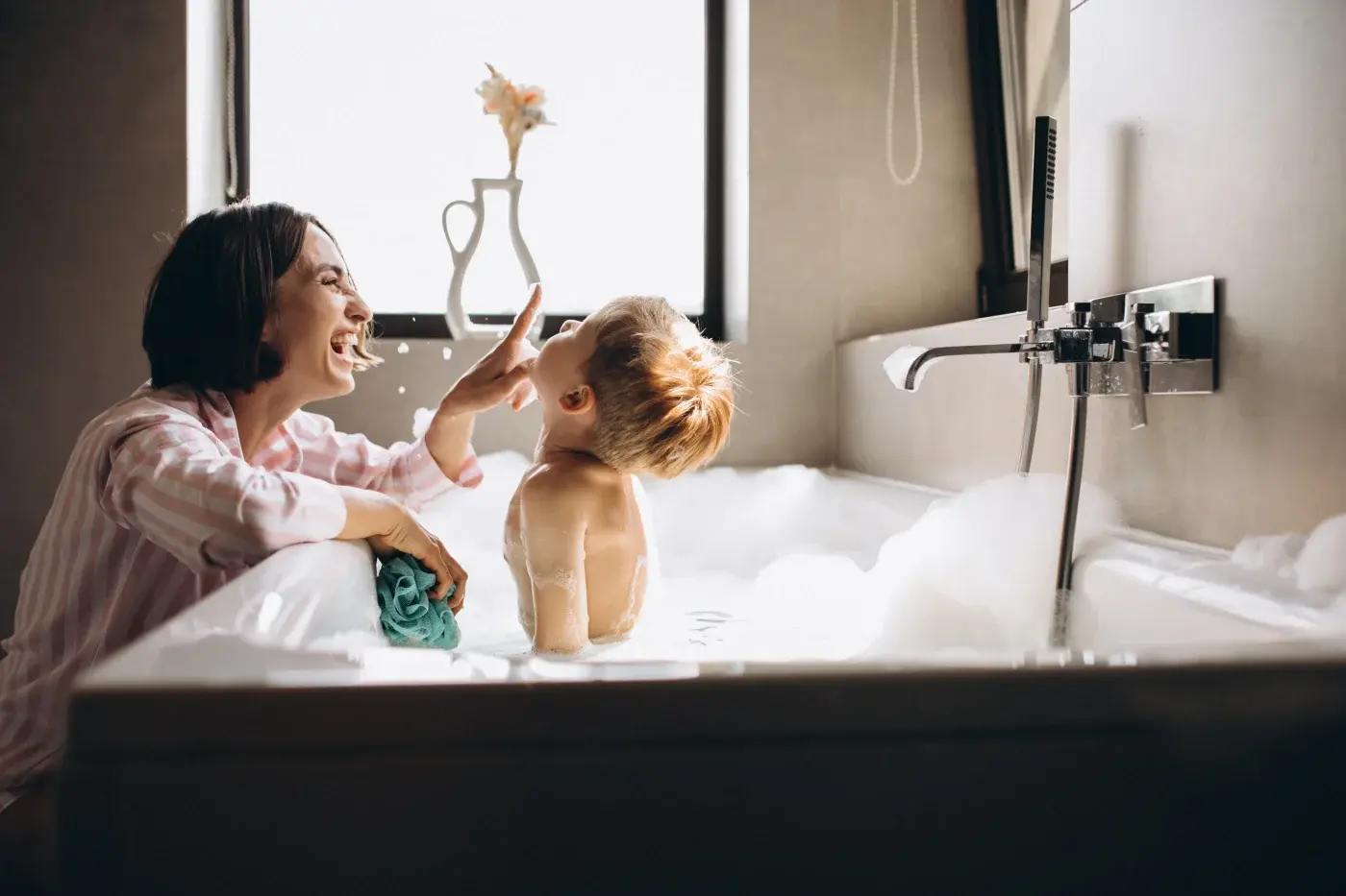 Family bathroom remodel designed with young children in mind