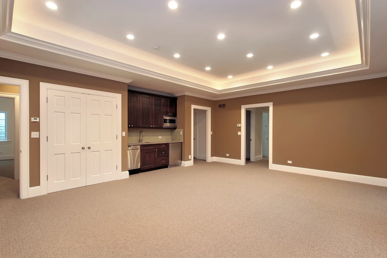 Minneapolis basement remodel in progress partway through the timeline