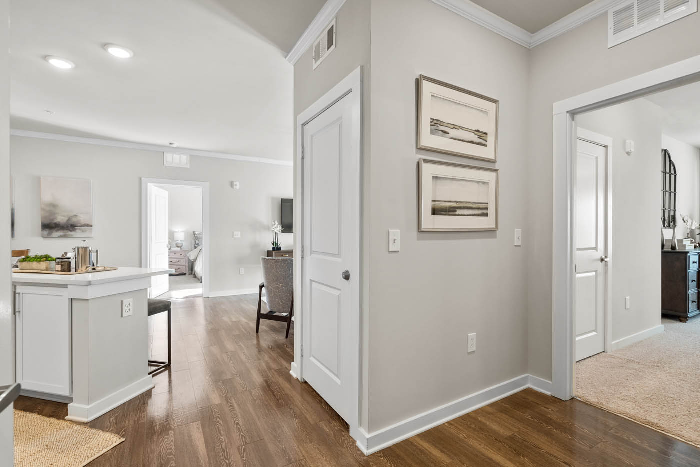 Entrance to kitchen and bedroom