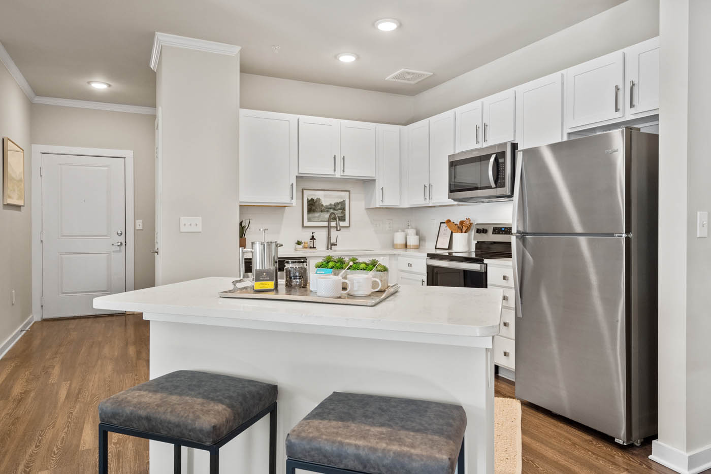 Kitchen fridge and bar