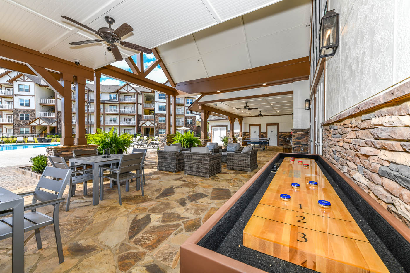 Exterior clubhouse gaming area