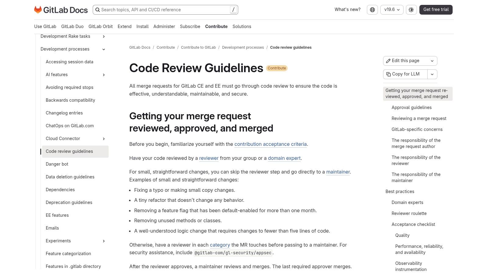 GitLab Docs, Code Review Guidelines
