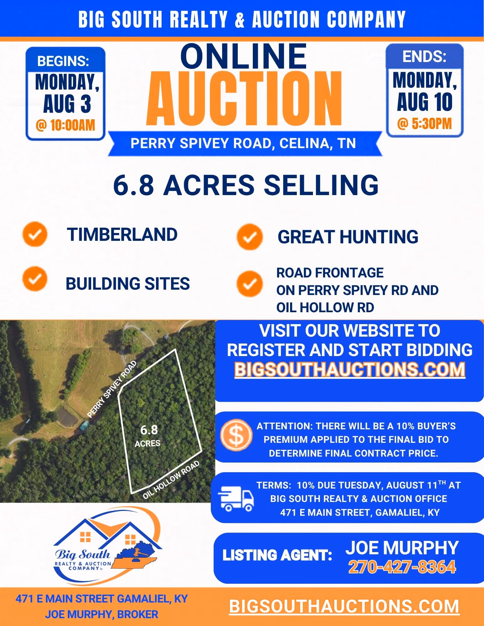 ONLINE AUCTION  Perry Spivey Road, Celina TN